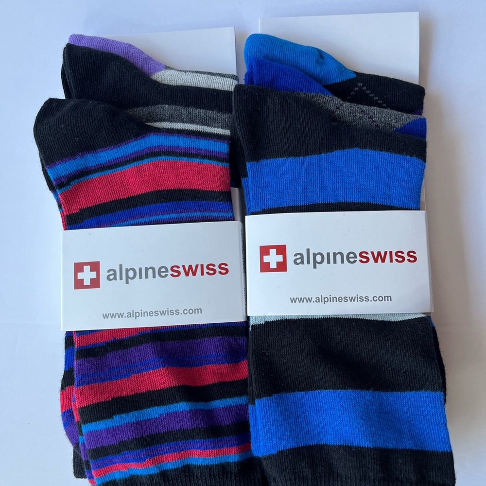 Alpine Swiss Men's Vibrant Striped Socks